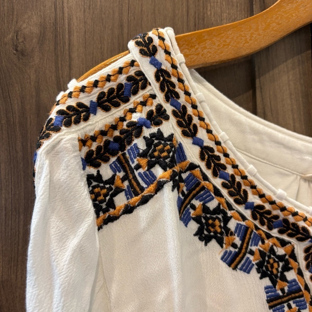 Soft Surroundings XL Boho Peasant Blouse top embroidered - Picture 3 of 12